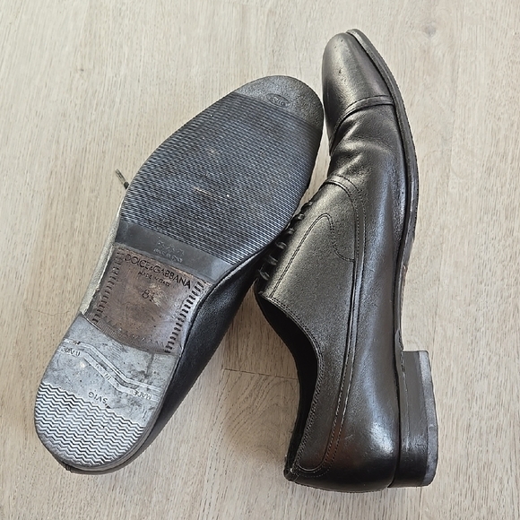 Dolce & Gabbana Men\'s Vero Cuoio Dark Leather Lace Oxfords Size 8.5 main image 6
